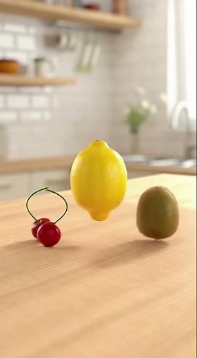 🍒 Dancing Fruits on the Kitchen Table – Cute Stop-Motion Animation 🍋🥝