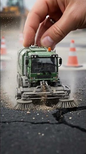 Mini Road Sweeper Truck #machinery #machinerychannel #asphaltpavement