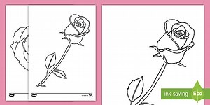 Rose Template Colouring Pages