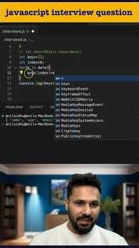 #4 JavaScript Logical Interview Question | Convert Object Keys to Array | 3 Ways | JS Shorts