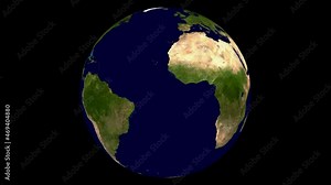 Rotierende Erdkugel als 3D Animation ohne Wolken im Loop abspielbar