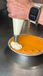 Winter magic starts with a swirl of whipped cream and a drizzle of caramel. 🥧❄️ Our Pumpkin Cream Cheese Pie is bound to be the star this holiday season. Order yours today in-store or on our website! | Marie Callender's