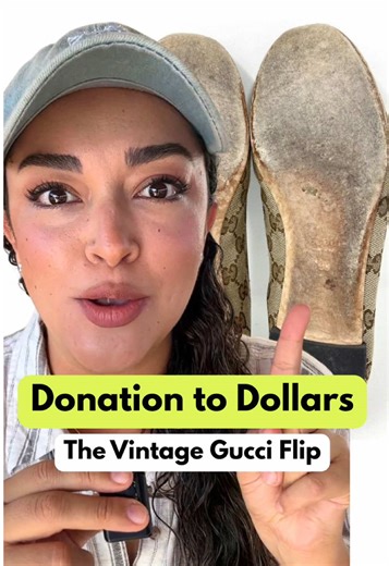 Thrifted vintage Gucci ballet flats. Worn? Yep. Still sold FAST.💸 👉 Certain styles hold value even with wear — and vintage Gucci monogram is one. Resellers, don’t skip the “ugly” pairs. Know what to list, price smart, and flip better. 👀 Into resale strategy that actually converts? Check the link in bio. And go binge the Decoding Depop Hack Series while you’re at it 🎯 #DepopSeller #HowToSellOnDepop #VintageReseller #DepopTips #thrifttoflip