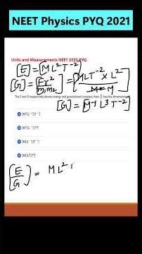 NEET 2021 PYQ | Dimensions of E/G Trick 🔥 #shorts