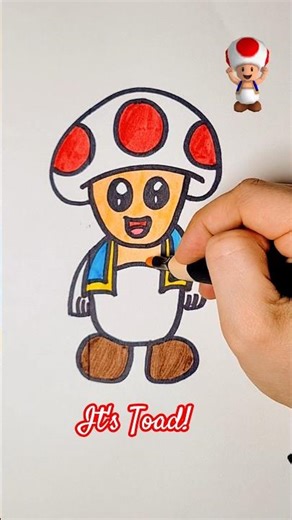 I Drew Toad from the Super Mario Movie #shorts #artforkids #howtodraw #cuteart #easyart #drawing