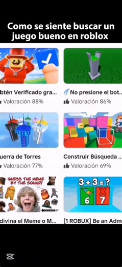 como se siente buscar un juego bueno en roblox