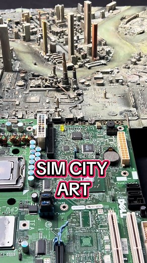 Game SIMCITY made with computer components by Gory #art #SimCity #CityBuilder #GamerArt #GeekArt