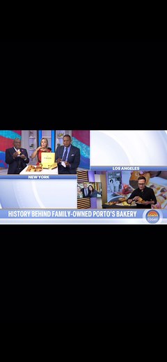 Did you catch us on @TODAY Show ☀️ What an absolute honor to be featured in a segment, and showcase #PortosBakery and our story. ❤️ Even more special to see the New York anchors enjoying @Porto’s Bake at Home 📦😋 #portos #portosbakeathome #california #losangeles #la #bakery #thetodayshow #shippingnationwide