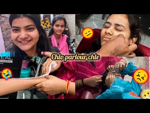 Finally aaj sister ko parler visit kra hi diya😁 full waxing & threading experience😭