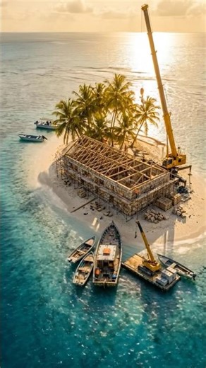 Building a Stone Farmhouse on a Tiny Island | Full Construction Timelapse #timelapse #construction