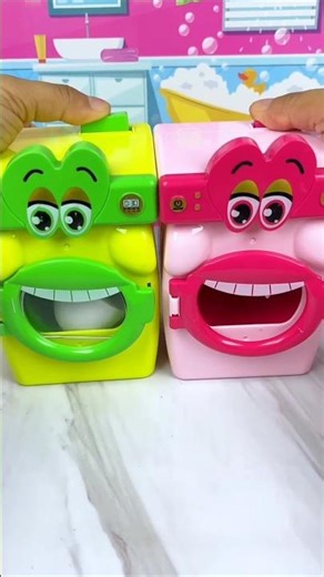 Washing Machine Eating Egg Set Toys, Satisfying With Unboxing ASMR Videos