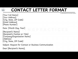 How To Write A Contact Letter Format Step by Step Guide | Writing Practices