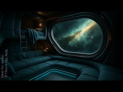 8 Hours No Ads 4K | Deep Sleep Space Cabin Ambience – Ambient Noise for Sleep