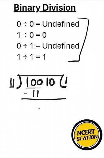 Binary Division || Binary Number System #shorts #binarydivision #maths #education #maths