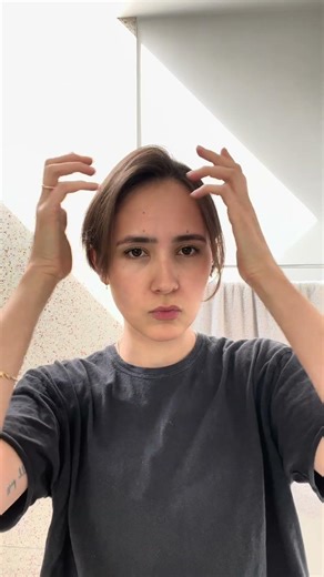 Part 1 of Styling the Micro-bob: side part #microbob #shorthair #hairfail #haircut