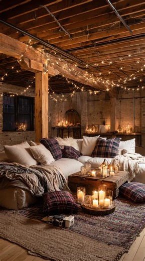 🕯️ Candles flickering, soft light, and a vintage projector ready to play — save this look if cozy nights are your love language #fblifestyle | Prime Real Estate Inc.