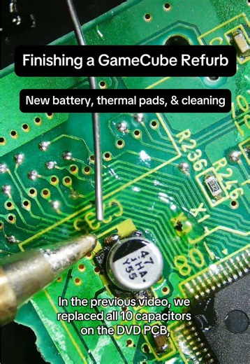 Bringing this Nintendo GameCube back to life with a full refurb after recapping the dvd pcbz. New clock battery, fresh thermal pads, deep cleaning, and more! #gamecube #retrogaming #refurbish #BeforeAndAfter #GamingCommunity