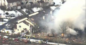 One person was killed and at least seven people were injured in a blast at a townhouse complex in Ewing Township, N.J., Tuesday after a gas line damaged by a contractor exploded