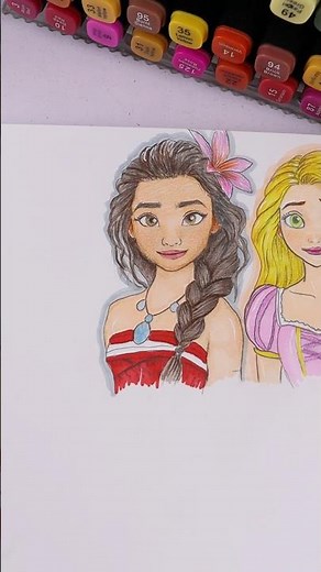 Moana drawing easy step by step tutorial for beginners with ARdrawing app #draw #drawing #sketch