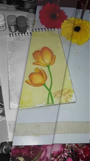 poster colour drawing 🤩🌼 #art #drawingtutorial #postercolour #painting