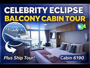 Celebrity Eclipse Balcony Cabin 6190 Tour 🚢 | Balcony Stateroom + Ship Tour