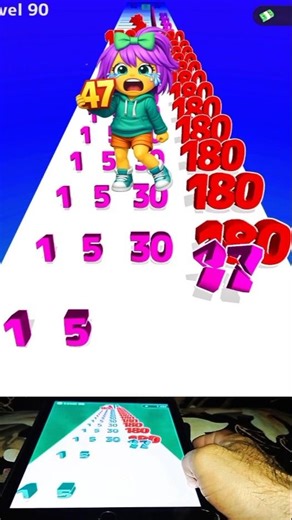 number master run 😁😎 satisfying android ISO game level-90 #shorts #gaming #funnygameplay