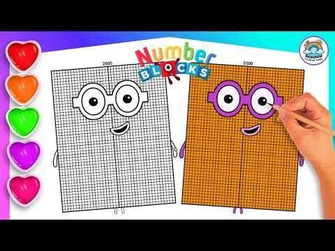 Numberblock 2000 Drawing & Coloring For Kids | Learn To Draw Numberblock Easy Art Tutorial