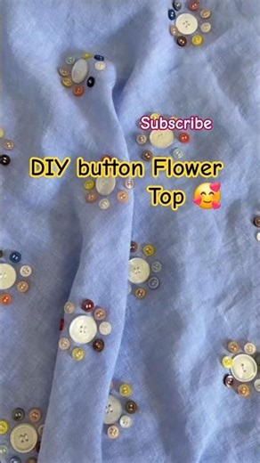 DIY Button Flower Top | Upcycling Vintage Clothes 🧵✨ #shorts #upcycling #handstitch #diycrafts