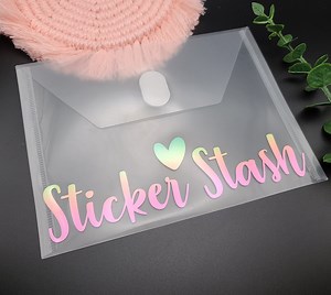 5x7" Sticker Storage, Clear Envelope, Snap Button, Rainbow Vinyl, Pocket Organizer, Planner Sticker Sheet Organizer, Stationery Organization - Etsy