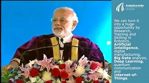 Prime Minister Modi recently spoke briefly about Artificial Intelligence, Big Data, Deep Learning and Internet of Things. Here's the clip. | Analytics India Magazine | Facebook