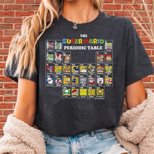 The Super Mario Periodic Table Funny Tshirt | Unisex Adult Tee | Hoodie Sweatshirt | Premium DTF Print | Kids Option | O192 - Etsy