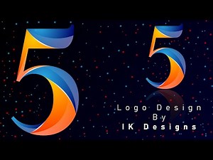 Create number 5 logo design with particles in adobe illustrator | Graphic design | IK Designs
