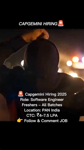 NEW_JOB_ALERTS on Instagram: "🚀 Capgemini Freshers Hiring — 2025 Capgemini is recruiting fresh graduates for Software Engineer and other graduate roles across India. . . . . . . 📌 Role: Software Engineer / Grad Positions 📍 Experience: Freshers 💼 Location: PAN India 💰 CTC: ₹4 – 7.5 LPA (approx.) ⚠️ Apply only via the official Capgemini careers site. No fees. #capgemini #capgeminijobs #freshersjobs #jobsearchindia #newjobalerts itjobsindia careeropportunity"