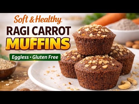 🧁 Soft Ragi Carrot Muffins | Eggless | Healthy millet Muffins | easy cooking with das