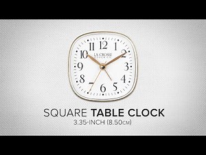 Square Table Clock - White