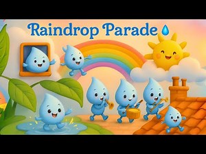 Raindrop Parade ☔ Fun Kids Rainy Day Nursery Rhyme & Joyful Kids Nursery Poem | MiniTales Studio