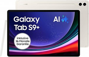 Samsung Galaxy Tab S9+ AI-Android-Tablet, Wi-Fi, 512 GB / 12 GB RAM, MicroSD-Kartenslot, Inkl. S Pen, Simlockfrei ohne Vertrag, Beige, Inkl. 36 Monate Herstellergarantie [Exklusiv bei Amazon]