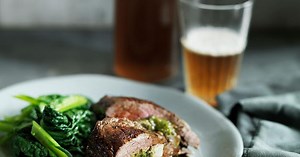 Carpetbag steak with garlic butter