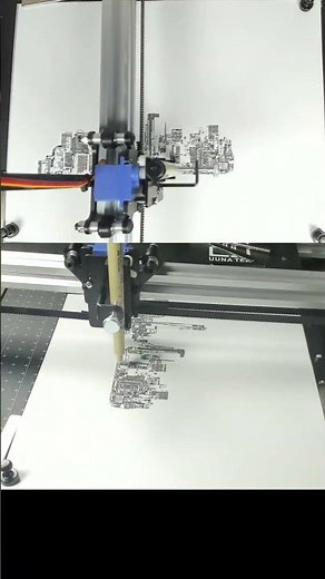 40 minutes of hypnotic pen plotter precision drawing #satisfying #timelapse #penplotterart
