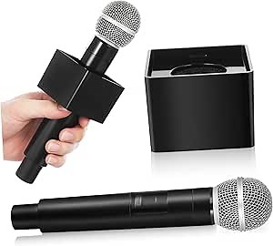 Fake Microphone Prop Plastic Toy Microphones Fake Mic Simulate Speech Practice Microphone with Microphone Flag Station Fun Stage Microphone for Kids Costume Karaoke Props