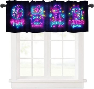 Video Game Valance Curtains for Kids Teens,Game Controller Purple Gamepad Neo... | eBay