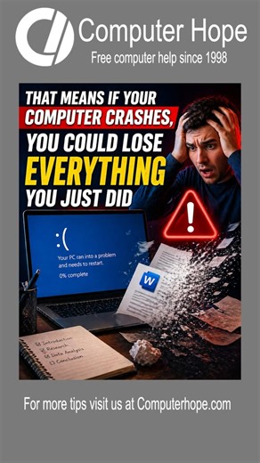 You’re ONE crash away from losing everything #MicrosoftWord #Office365 #WordTips #WorkSmarter