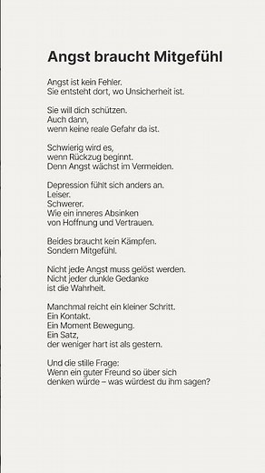 Angst braucht Mitgefühl. #angst #depression #mitgefühl #psychologie