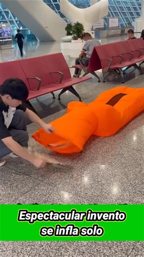 An inflatable mattress that inflates itself.