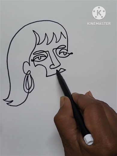 continuous One Line Drawing 😀 😍 😮 #drawing #linedrawing #quickdrawing #onelinedrawing #sketch