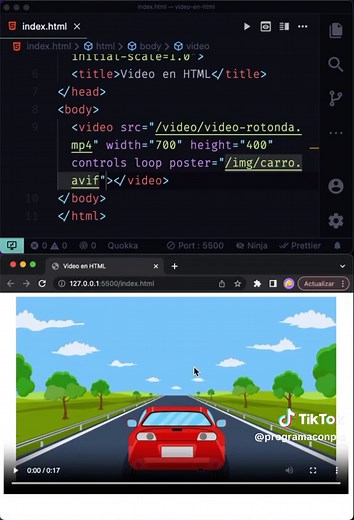 Insertar Videos en HTML y atributos de estos. #html #desarrolloweb #developer