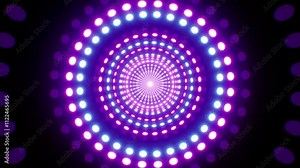 Glowing Circle Dots LED Lights Screen Background for VJ Loop Music Performance Stock Video