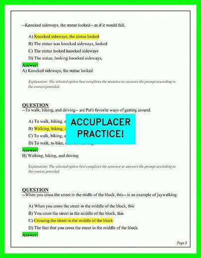 ACCUPLACER PRACTICE! 2026 Complete Practice Questions and Answers Updated Exam Guide | FINAL 2026