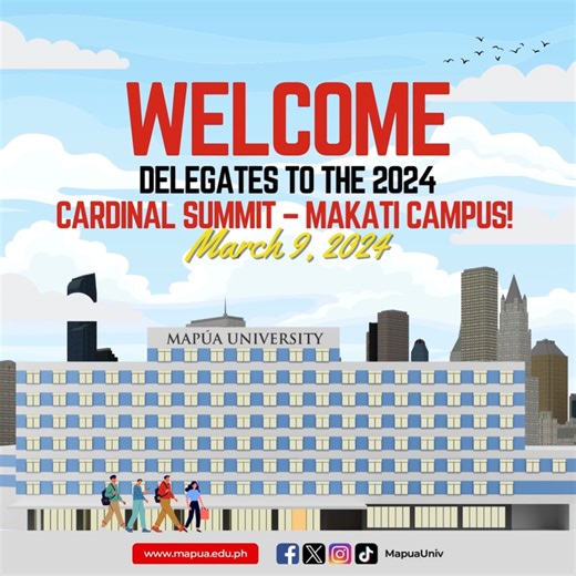 👷Welcome, future builders of the world! As the 2024 Cardinal Summit - Makati Campus kicks off, your journey towards academic excellence also begins now. Get ready to build bigger dreams, new skills, and strong bonds with your fellow aspiring Mapúans. Take the first step to wearing your red and gold spirit with pride! Be a Mapúan for a day. Learn the Mapúan way. 💛❤️ | Mapúa University
