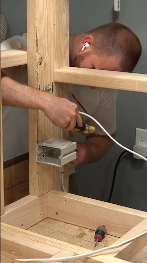 Installing Electrical in a Bar Build #shorts #diy #woodworking